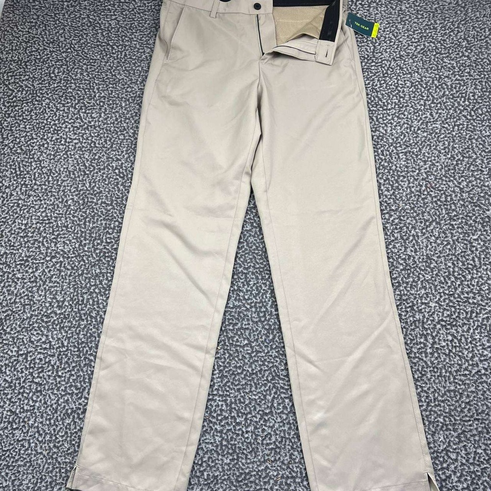 Tek Gear Golf Performance Pants Men 34x34 Beige Tan Pockets Outdoor New